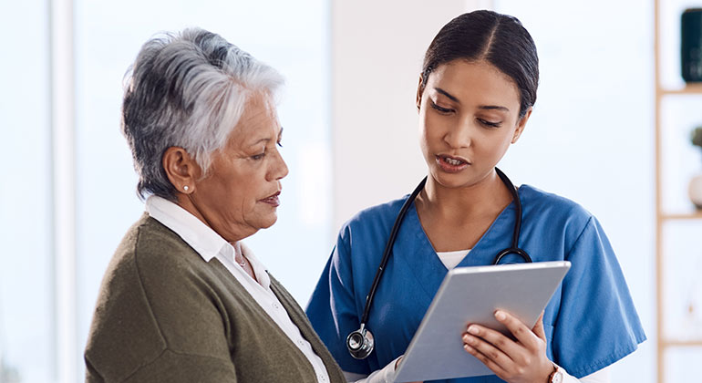 doctor talking to patient