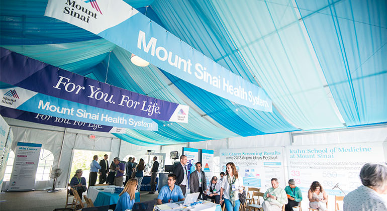 Aspen Ideas Festival attendees visit the Mount Sinai Health Concourse