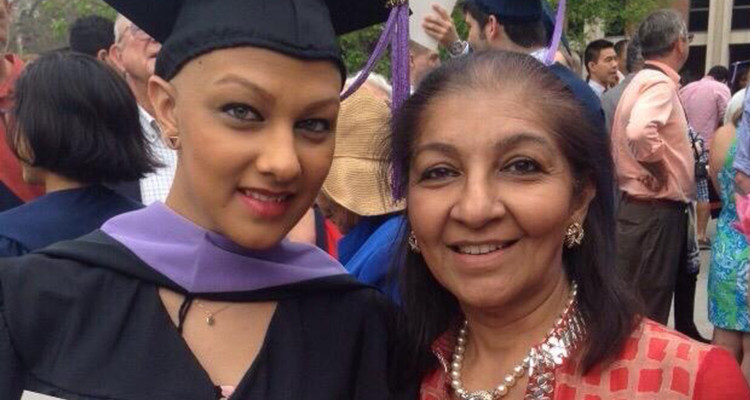 Tanya Bhatia with her mother