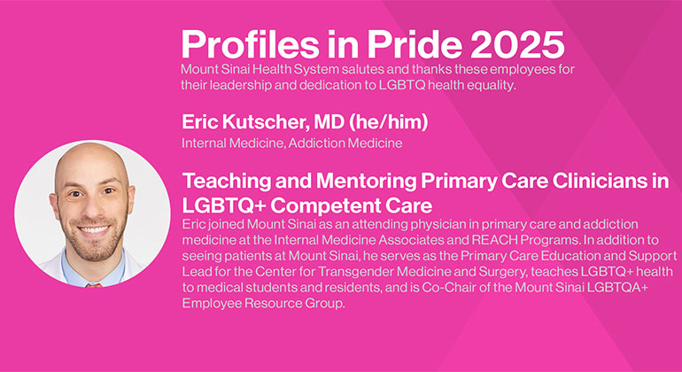Eric Kutscher LBGT Health Profile in Pride