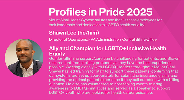 Shawn Lee LBGT Health Profile in Pride