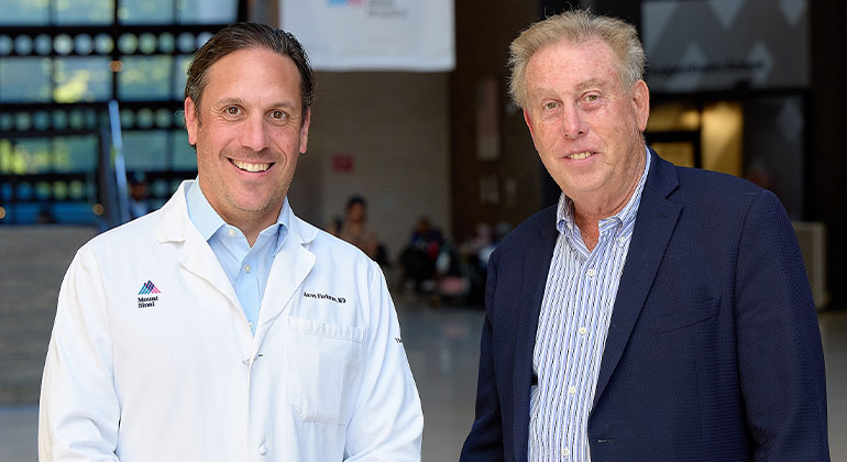 Aaron Fischman, MD with patient Norman Solomon