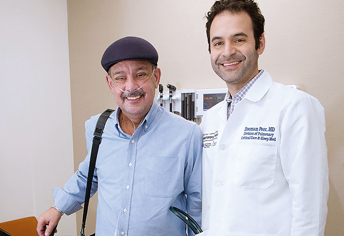 Photo of Edwin Mourino and doctor Hooman Poor, MD