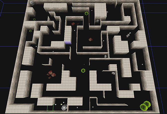 An illustration of a computer-generated 3D spatial maze